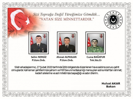 MSB İsimlerini ve Fotoğraflarını Paylaştı: İşte İdlip Şehitlerimiz 7