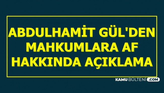 Abdulhamit Gül'den Mahkumlara Af Açıklaması