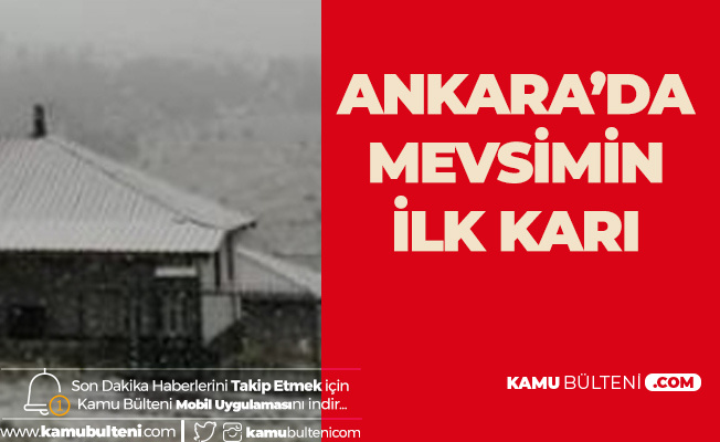 Ankara'da Mevsimin ilk Karı Kızılcahamam'a Yağdı
