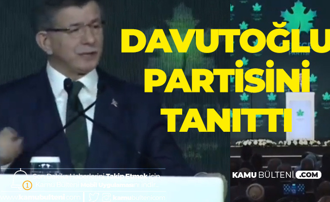 Davutoğlu Partisini Tanıttı ! Eski Başbakan Ahmet Davutoğlu'nun Partisi'nin İsmi Gelecek Partisi, Logosu Çınar Yaprağı Oldu