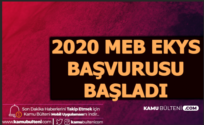 2020 MEB EKYS Başvuru Kılavuzu Yayımlandı (Müdür-Müdür Yardımcılığı Başvurusu)