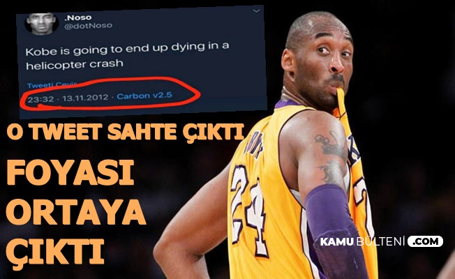 Kobe Bryant'ın Ölümünü 2012'de Twitter'da Bildim Demişti-Foyası Ortaya Çıktı