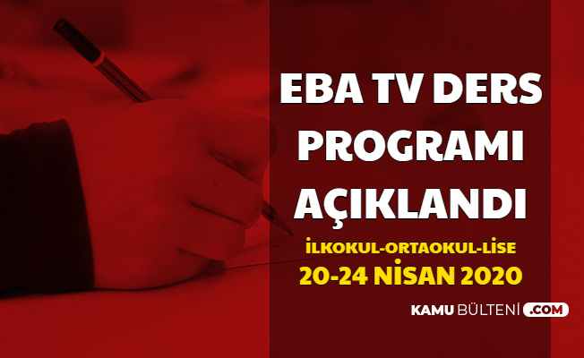 20-21-22-24 Nisan EBA Tv Ders Programı Açıklandı (TRT Eba Frekansı - e Okul ile EBA Girişi)