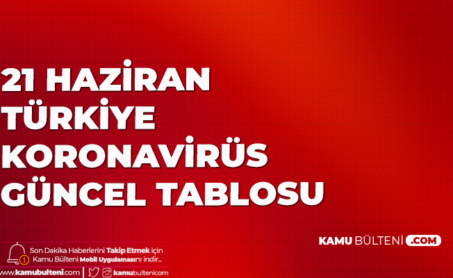 21 Haziran Türkiye Koronavirüs Tablosu Yayımlandı