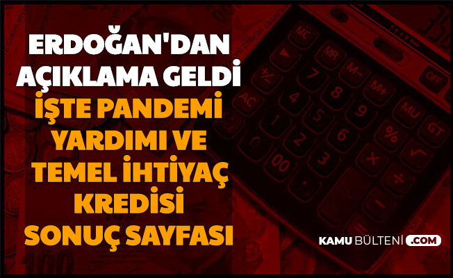 Erdoğan Açıklamıştı: İşte 1000 TL Pandemi Yardımı ve Temel İhtiyaç Kredisi Başvuru Sonuçları