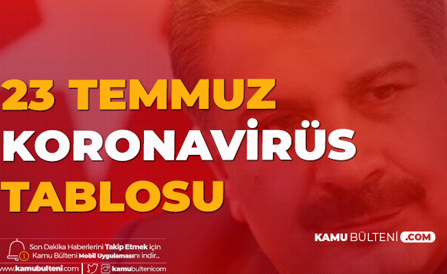 23 Temmuz Türkiye Koronavirüs Güncel Tablosu Yayımlandı (19, 20, 21,22, 23 Temmuz Tarihli Koronavirüs Tabloları)