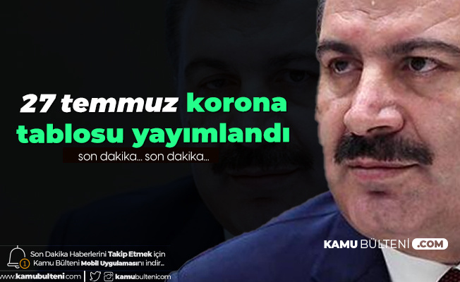 Sağlık Bakanı Fahrettin Koca 27 Temmuz Koronavirüs Tablosunu Paylaştı! İşte Türkiye'deki Son Durum...