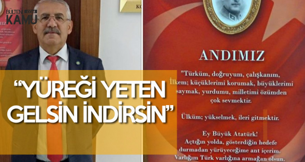 İYİ Partili Fahrettin Yokuş, Meclis Kapısına Astı ve Ekledi 'Yüreği Yeten Gelsin İndirsin'