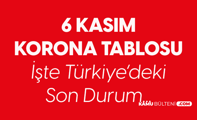 6 Kasım Koronavirüs Tablosu Yayımlandı! Türkiye'de Son Durum...
