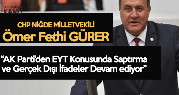Ömer Fethi Gürer'den AK Parti Genel Başkan Yardımcısı'na EYT Tepkisi : Olur da Bu Kadar Saptırma Olur