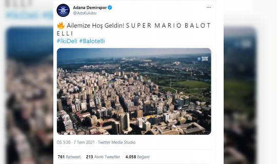 Adana Demirspor’dan Mario Balotelli’ye özel klip