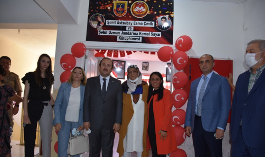 Şehit Esma Çevik ve Kemal Sayar adına kütüphane açıldı