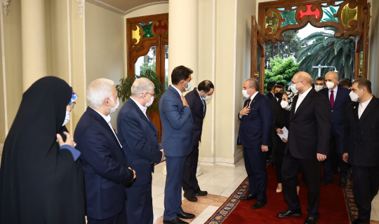 TBMM Başkanı Şentop, İran Meclis Başkanı Kalibaf ile görüştü