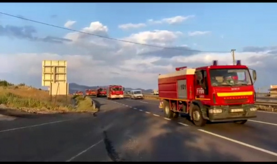 Azerbaycan’dan gelen itfaiye konvoyu Eskişehir’den geçti