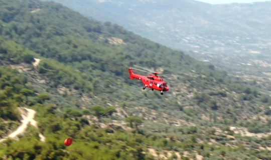 Helikopterlerin sortileri drone ile görüntülendi
