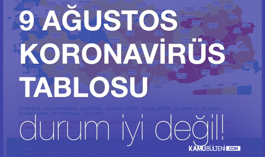 9 Ağustos 2021 Koronavirüs Tablosu Yayımlandı