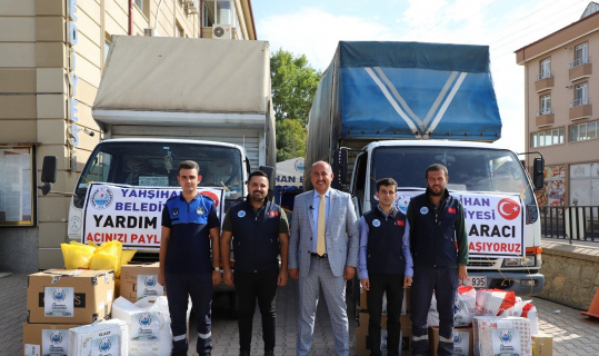 Yahşihan Belediyesinin yardım kamyonları Manavgat’a ulaştı