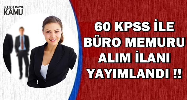 Sultanbeyli SYDV 60 KPSS ile Büro Memuru Alımı Yapıyor