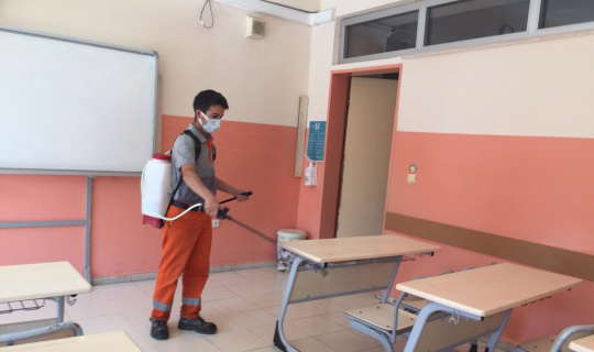 Okul sezonu öncesi temizlik ve dezenfekte çalışması