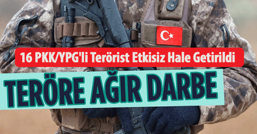 Terör Örgütüne Darbe! 16 PKK/YPG'li Terörist Etkisiz Hale Getirildi