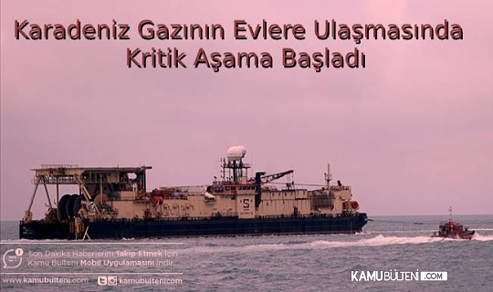 Karadeniz'e Doğal Gaz Borularını Yerleştirecek Gemi İstanbul Boğazı'ndan Geçti