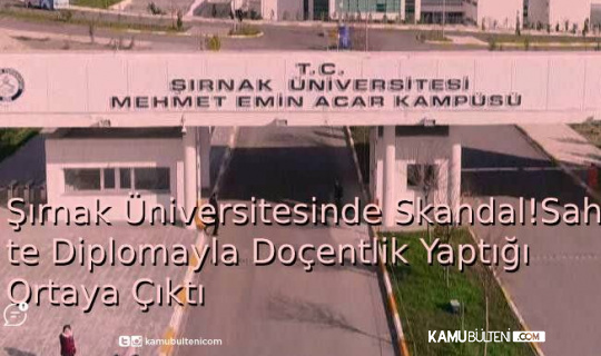 Şırnak Üniversitesi'nde Skandal!  Sahte Diplomayla Doçentlik Yaptığı Ortaya Çıktı