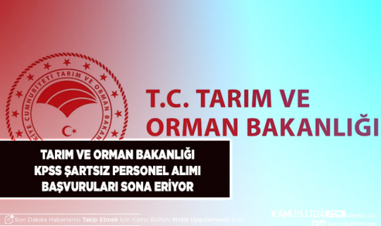 Tarım ve Orman Bakanlığı KPSS Şartsız Kamu Personel Alımı Yapıyor