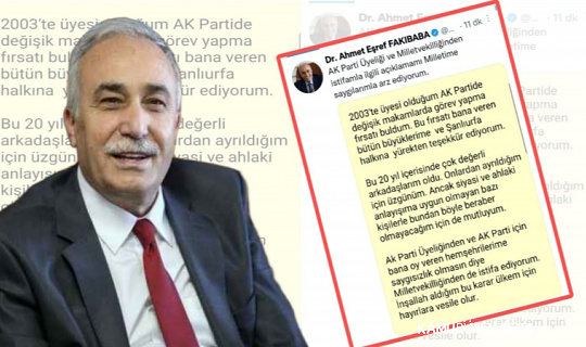 AKP’li Ahmet Eşref Fakıbaba İstifa Etti