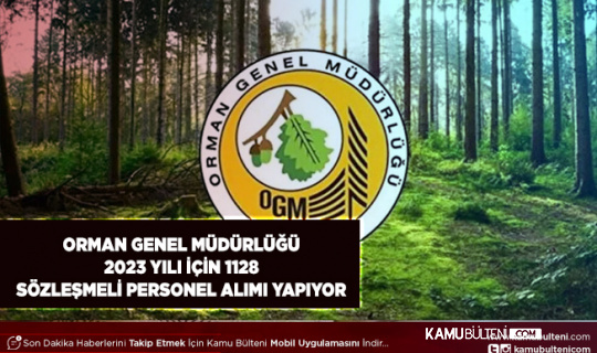 Orman Genel Müdürlüğü 2023 Yılı 1128 Sözleşmeli Personel Alımı Yapıyor