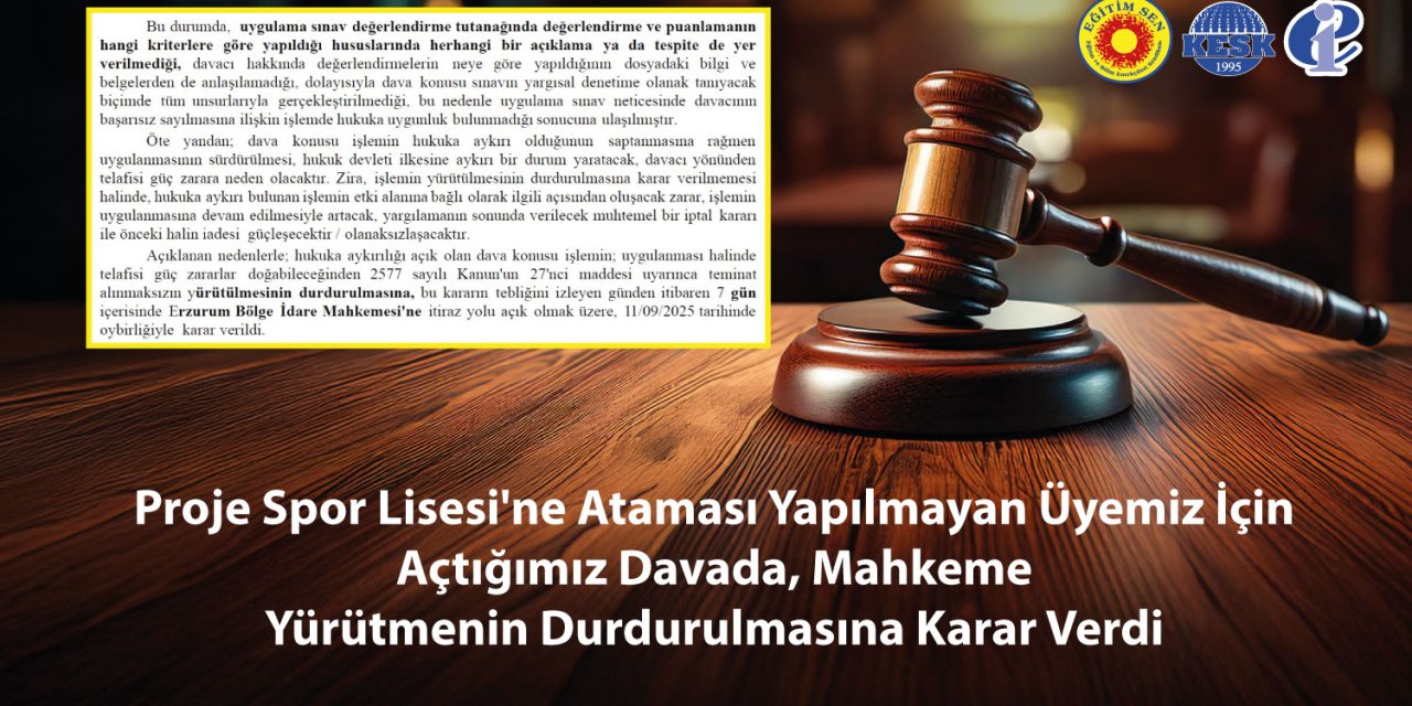 Proje Lisesi Atamasında Emsal Karar: Mahkeme, Öğretmenin Atanmamasına 'Dur' Dedi