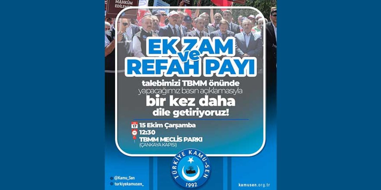 Memurlar Meclis Önünde: Türkiye Kamu-Sen'den 'Ek Zam ve Refah Payı' Talebi