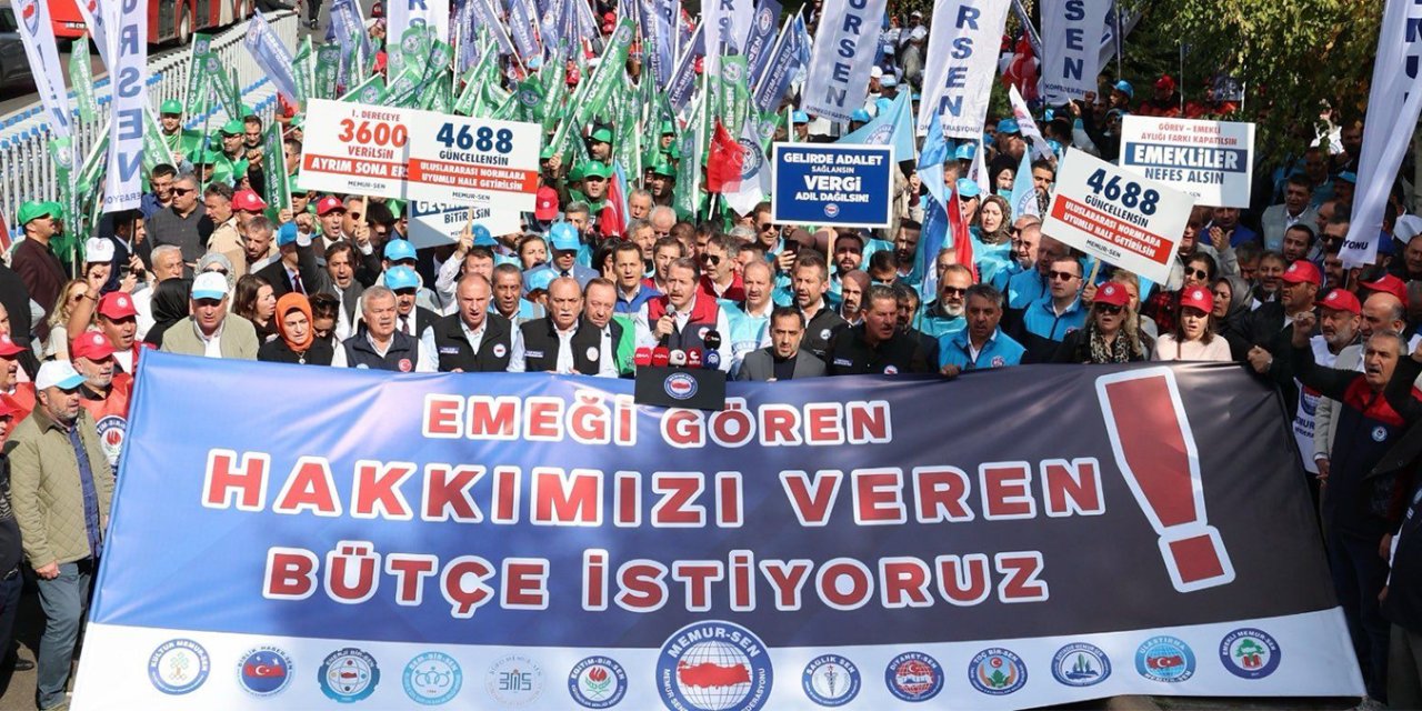 Memur-Sen'den TBMM Önünde Bütçe Çağrısı: Maaşlar Eridi, Hakkımızı İstiyoruz
