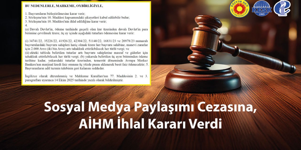 AİHM'den Sosyal Medya Paylaşımı İçin Emsal Karar: Öğretmenin İfade Özgürlüğü İhlal Edildi