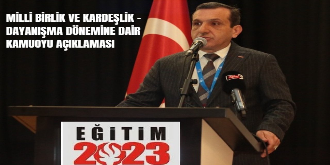 Eğitim 2023 Derneği’nden “Milli Birlik ve Dayanışma” vurgusu