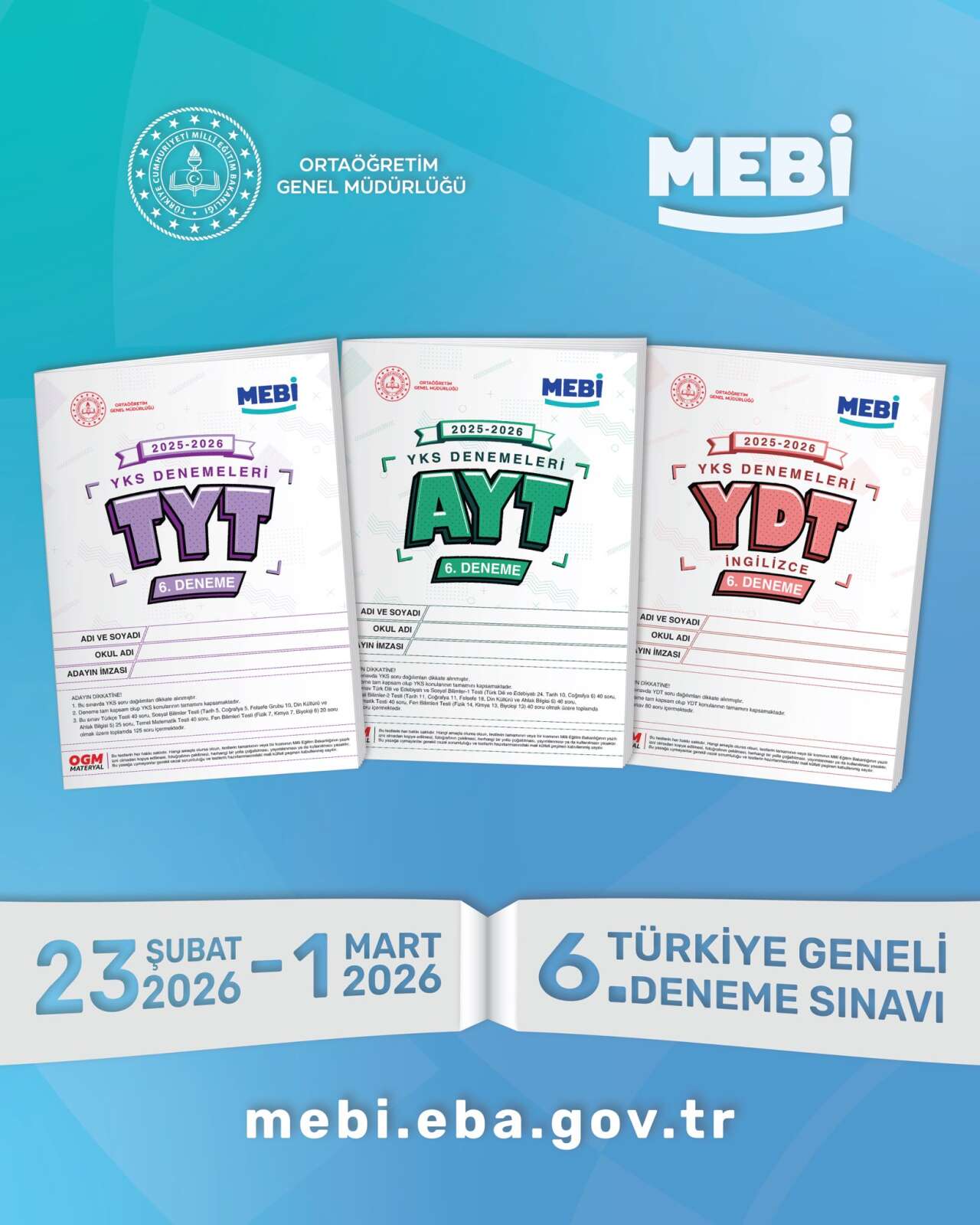 MEB’den YKS Provası: 6. Türkiye Geneli Deneme Sınavı Başlıyor!