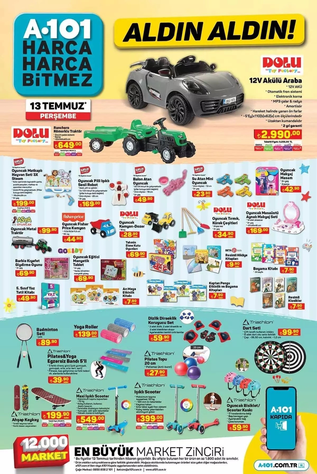 A101 13 Temmuz indirimli ürünler kataloğu