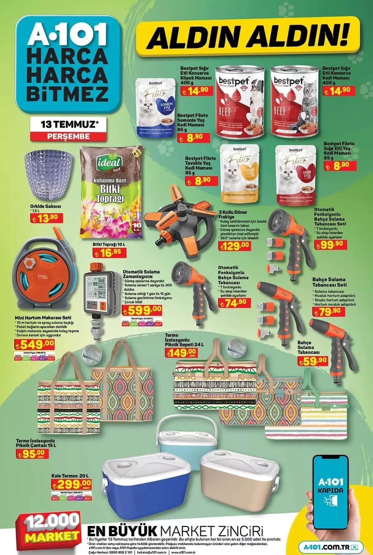 A101 13 Temmuz indirimli ürünler kataloğu