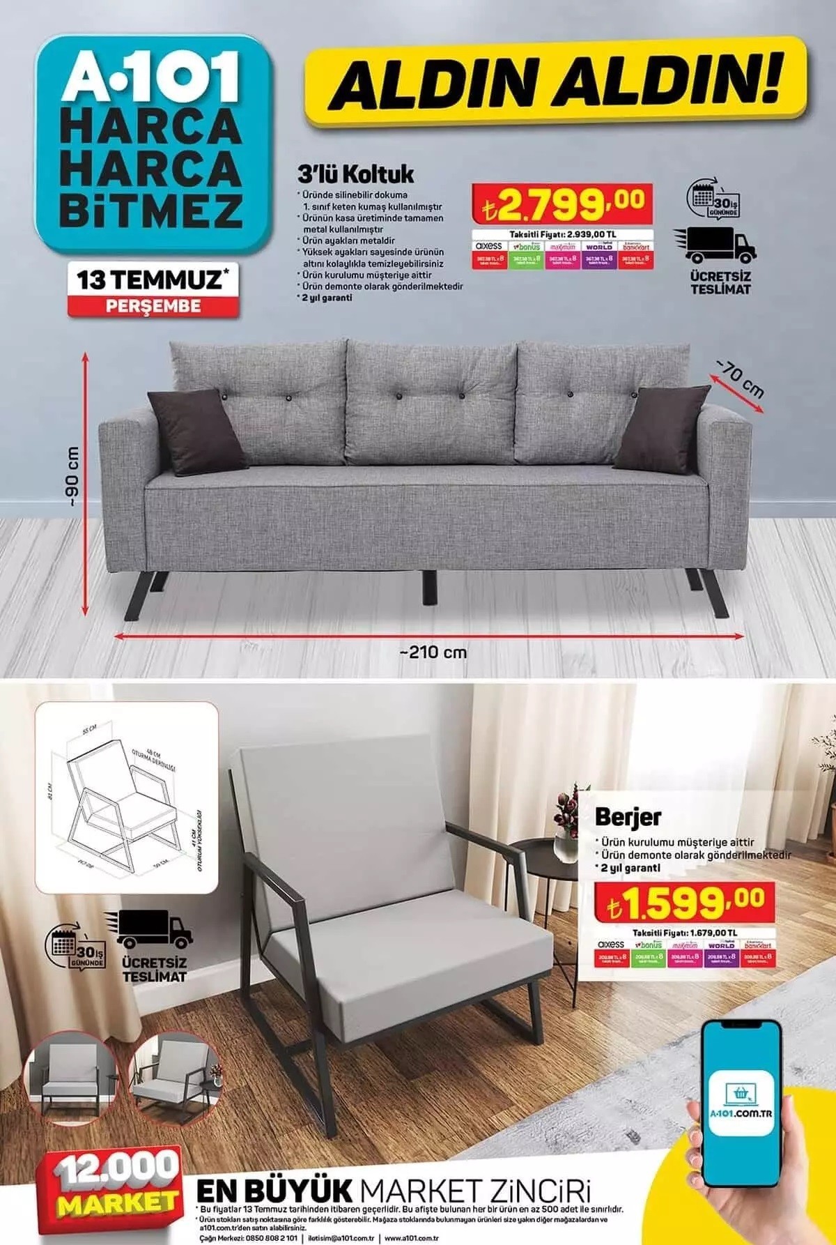 A101 13 Temmuz indirimli ürünler kataloğu