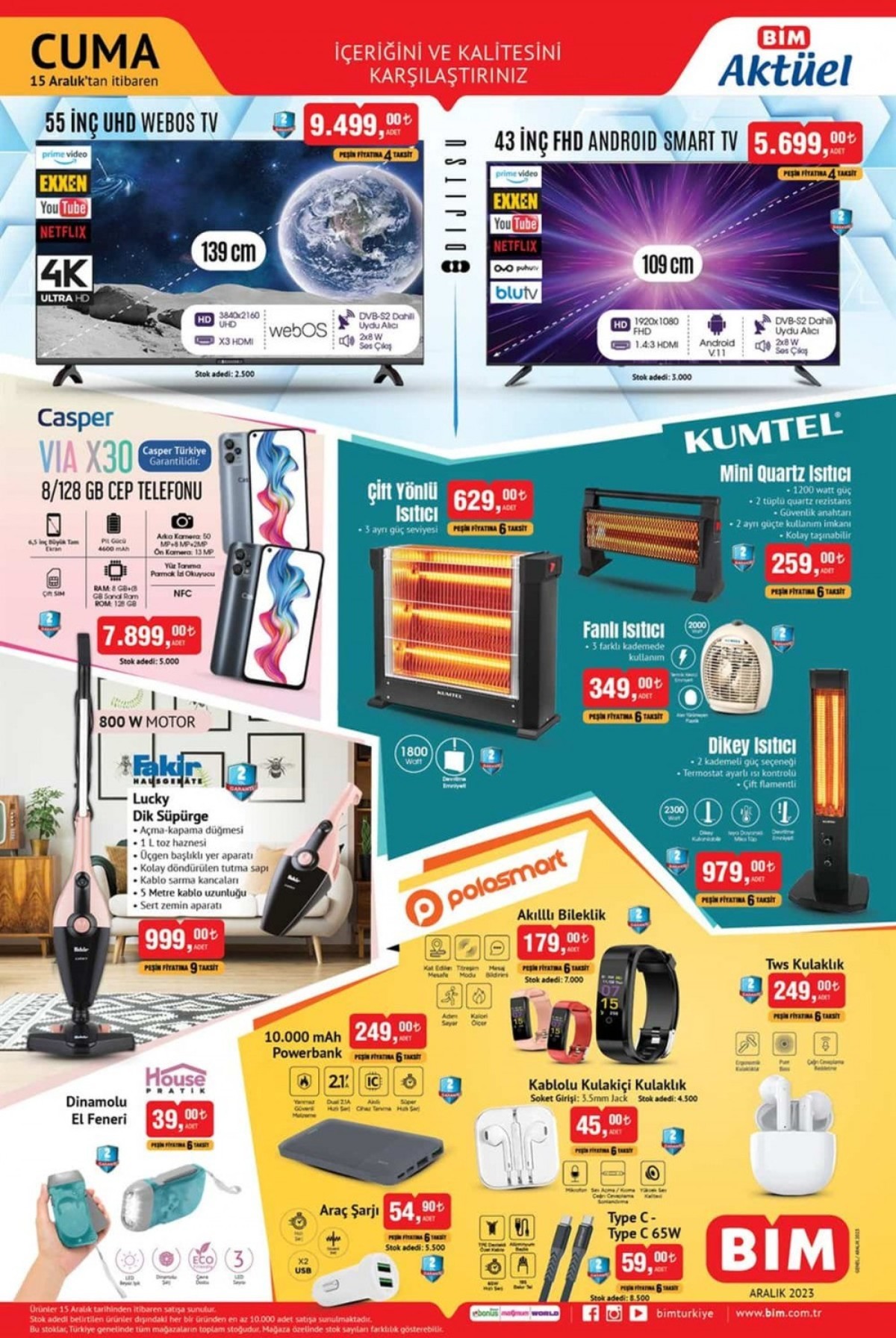 BİM 15 Aralık 2023 indirim kataloğu
