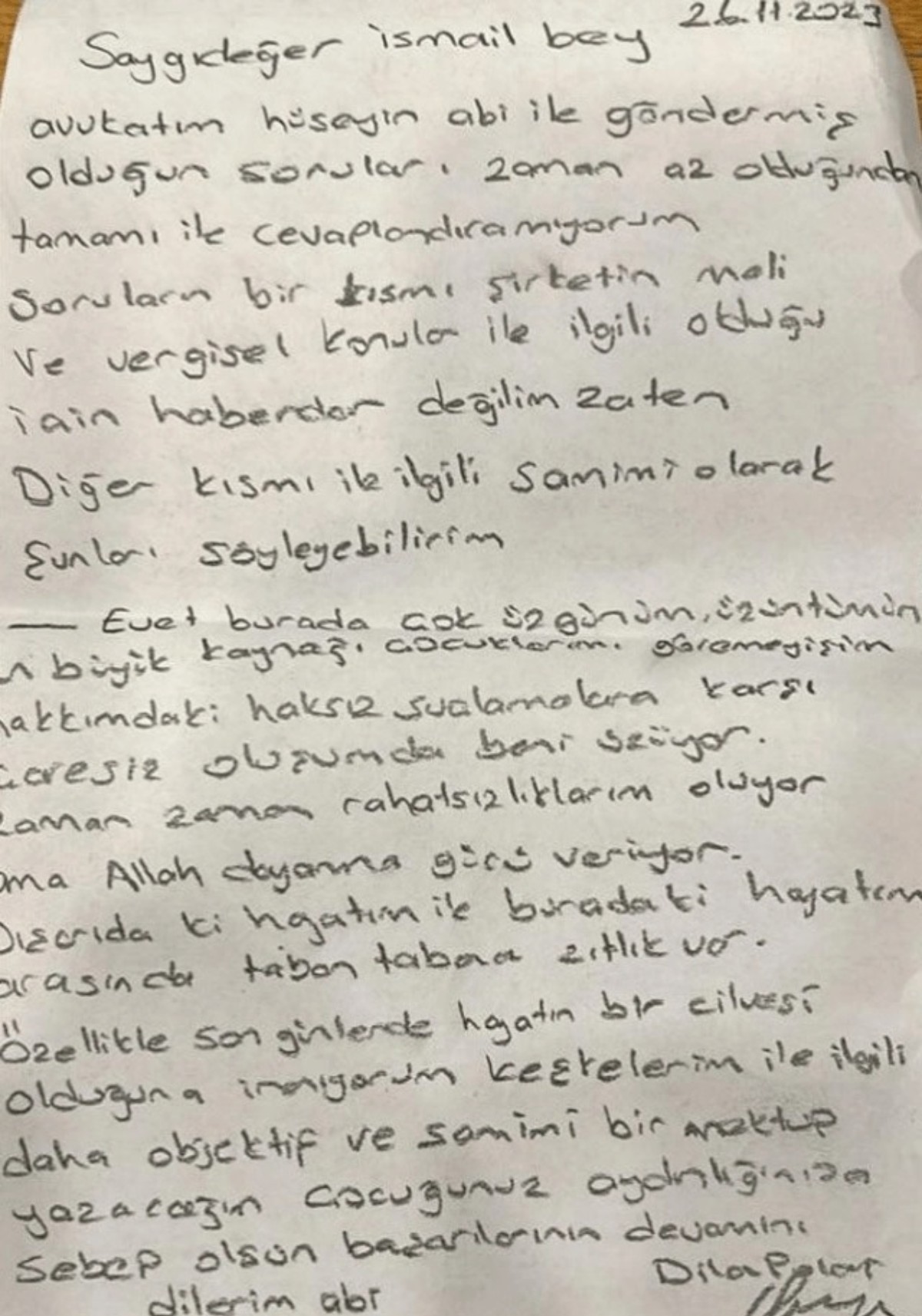 Dilan Polat cezaevinden yazdığı mektup